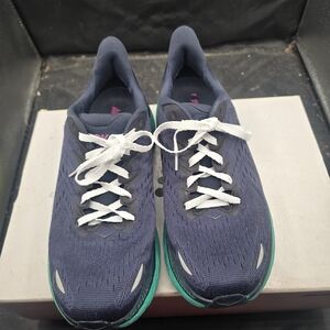 Hoka One One Blue and Green Running Shoes